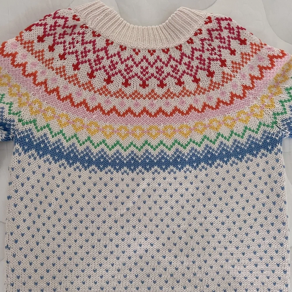 SAYLOR rainbow fairisle sweater size small. - Picture 2 of 3